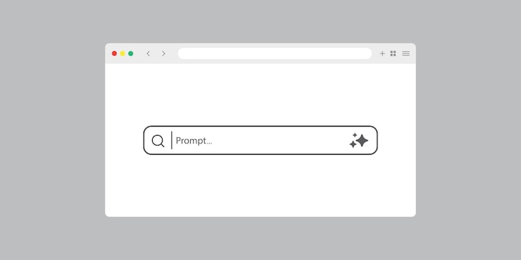 Vector web browser and generate bar ai assistant and tool concept of artificial intelligence input prompt as commands for search and analysis by ai vector illustration