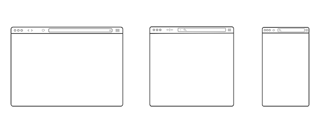 Вектор Мокет веб-браузера рамка очерк прозрачный компьютерный браузер сток вектор