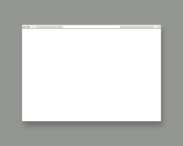 Vector web browser   template. empty web page  .   template design. realistic   illustration.