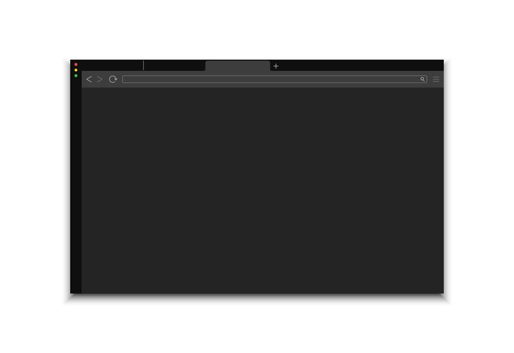 Vector web browser window dark ui template. mockup web page window for computer.