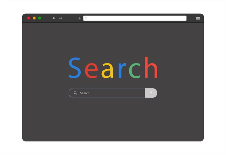 Vector web browser window internet search window