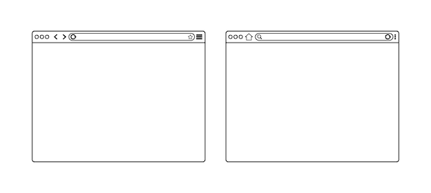 WebブラウザウィンドウモックアップセットbrowserVectorイラストのデスクトップテンプレート