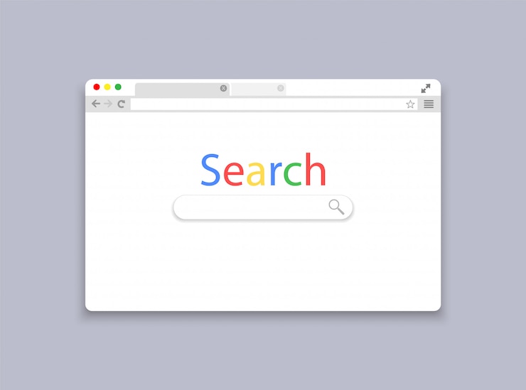 Vector web browser window to search.