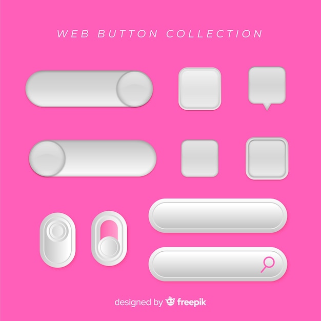 Vector web button collection in flat style