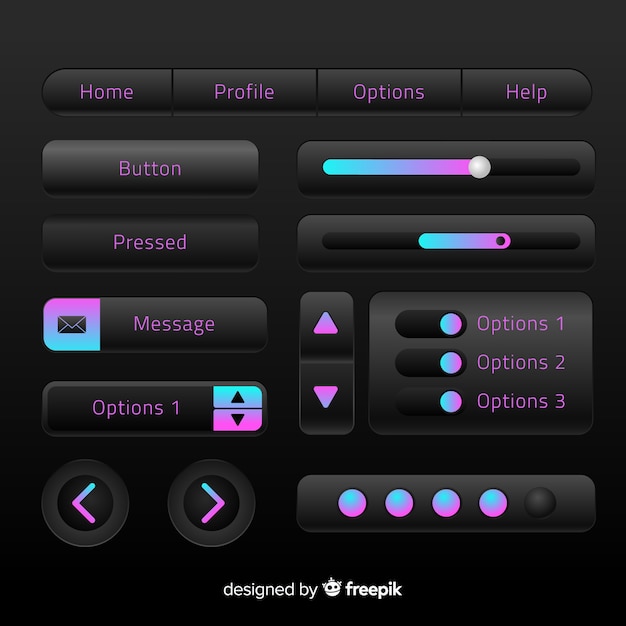 Web button collection in gradient style