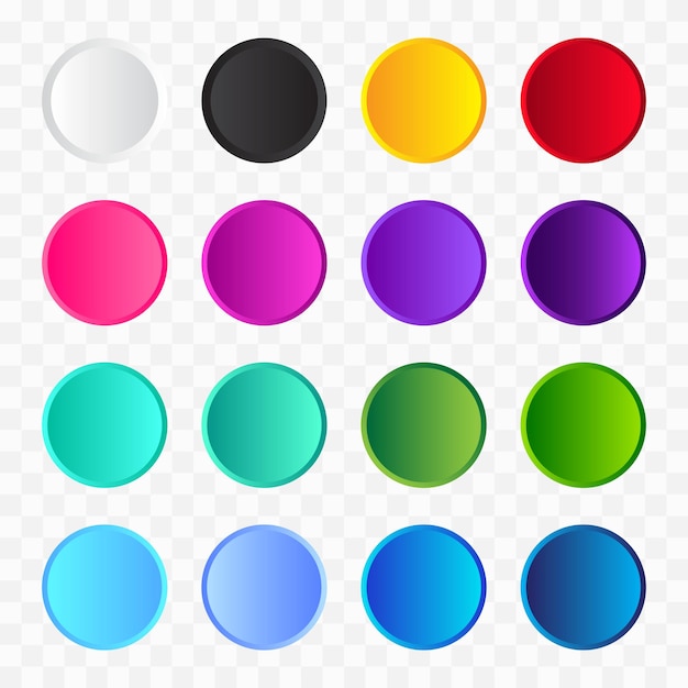 Web Button Set Colorful Glossy Buttons For Web Gradient Color Set Buttons Collection