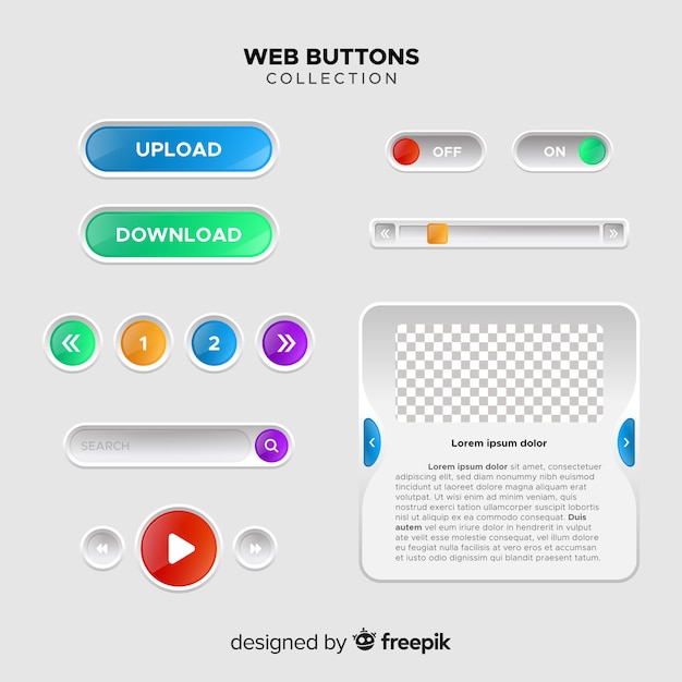 Web buttons in gradient style