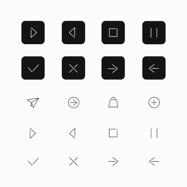 Vector web buttons and icons set