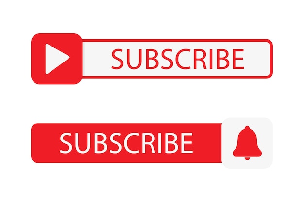 Web buttons subscribe set in flat style