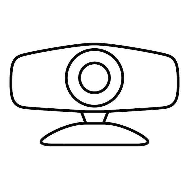 Icona della fotocamera web contorno vettoriale simbolo della webcam