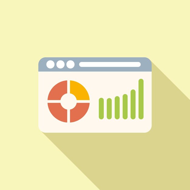 Web chart icon flat vector Finance file Document computer