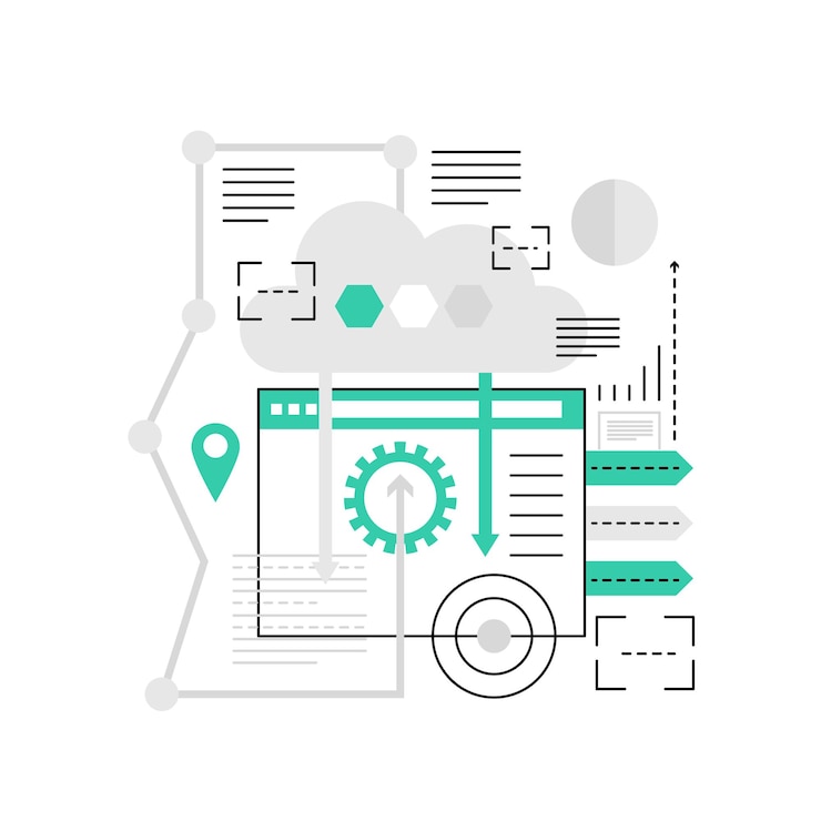 Vector web cloud hosting