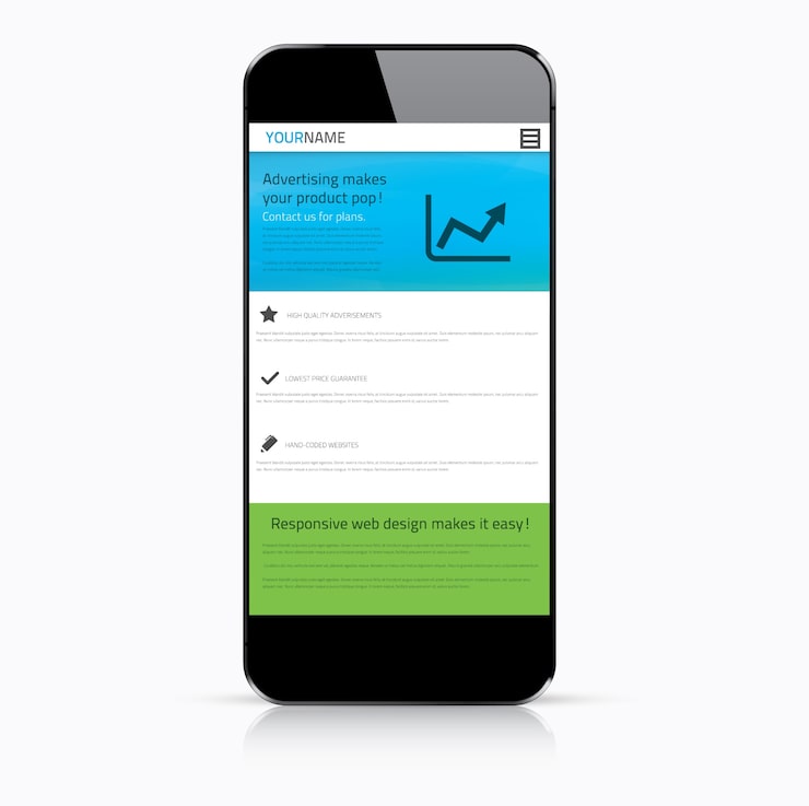 Vector web coding concept - responsive html and css web design in smart phone