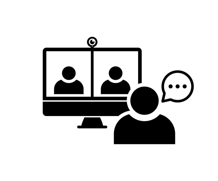 Web会議アイコンベクトルウェビナー会議トレーニングアイコンインターネット教育メディア