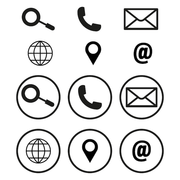 Web and Contact icons set Vector illustration EPS 10 Stock image