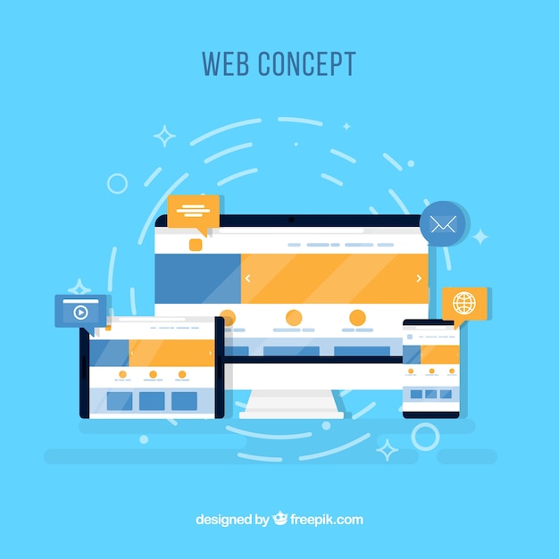 Vector web design concept with flat design