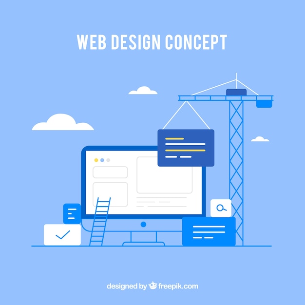 Web design concept with flat style