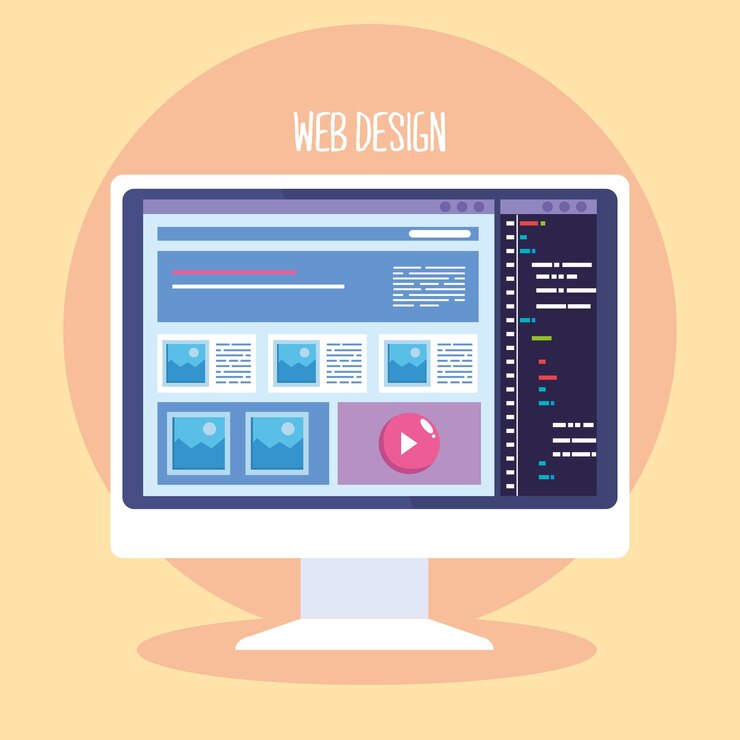 Vector web design in desktop