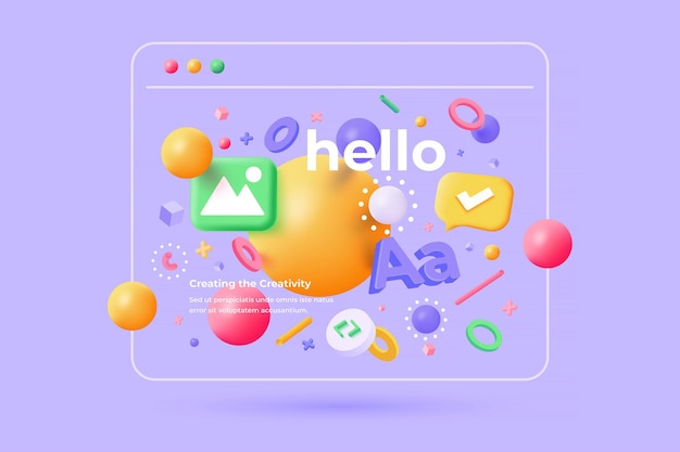 web design development, design studio, creative process. web ui ux design teamwork concept 3d illustration. vector illustration