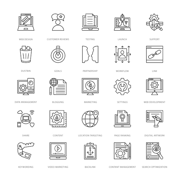 Vector web design and development  icons