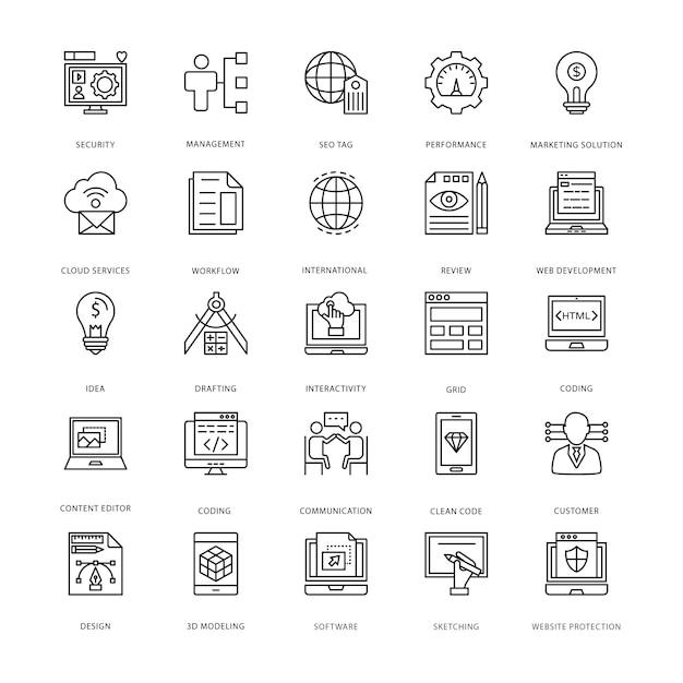 Web Design and Development  Icons 