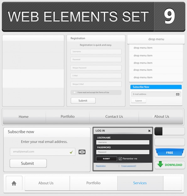 Vector web design elements set