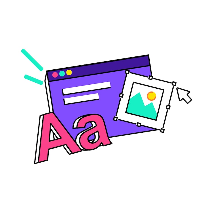 Vector web design and graphic design illustration