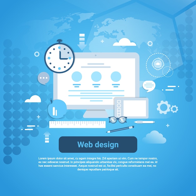 Banner di concetto di programmazione grafica di web design