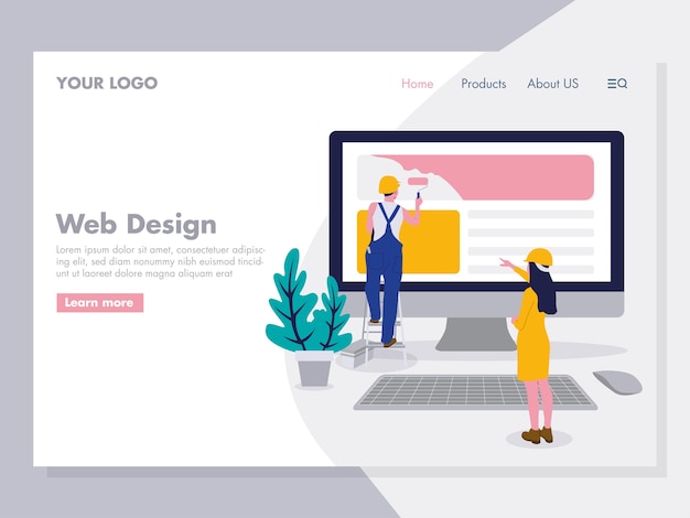 Vector web design illustration for landing page