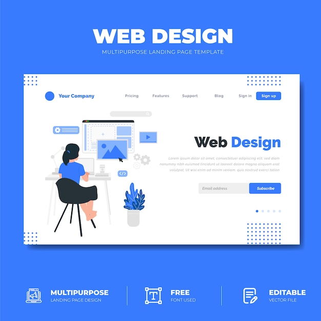 Vector web design landing page concept