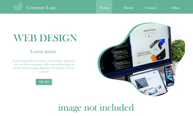Vector web design landing page template