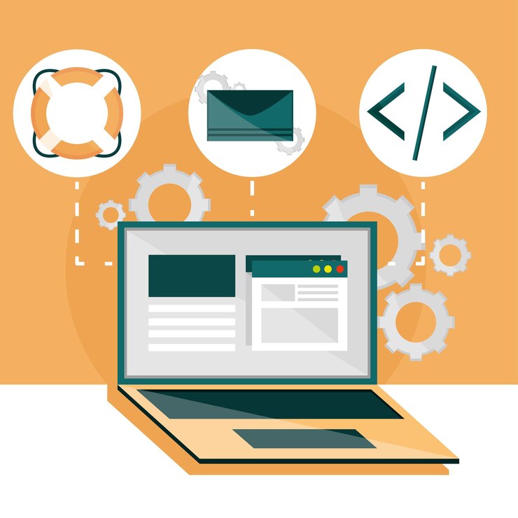 Vector web design laptop
