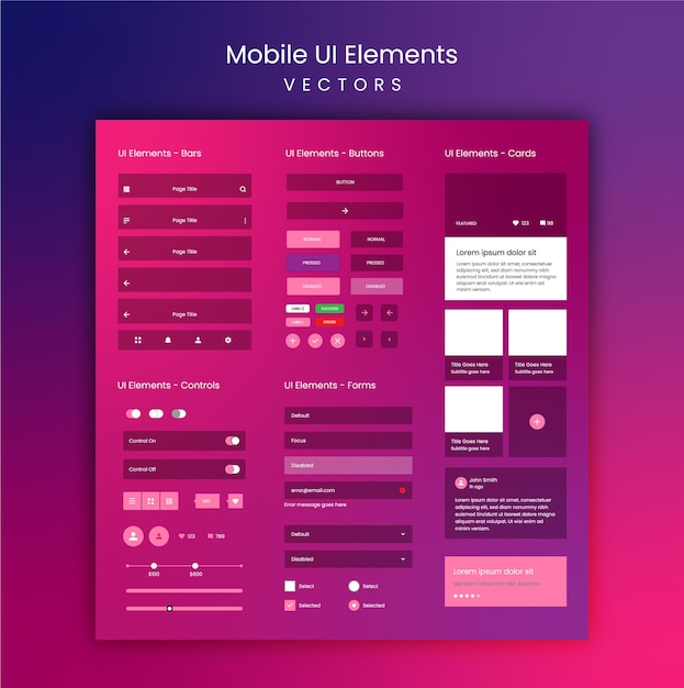 Vector web design and mobile application elements vector