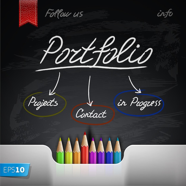 Illustrazione vettoriale del modello di portfolio di web design