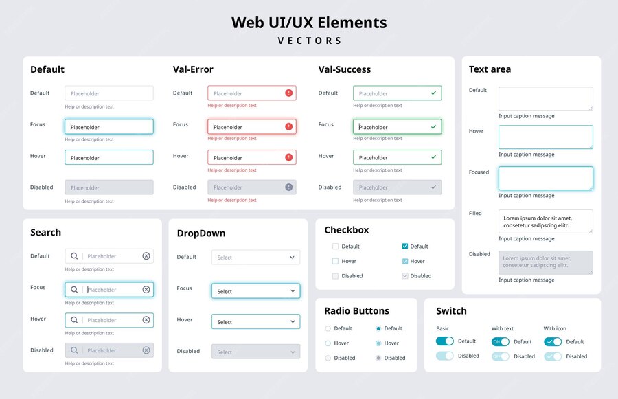 Premium Vector | Web design UI elements. UI UX Design elements for web ... image.