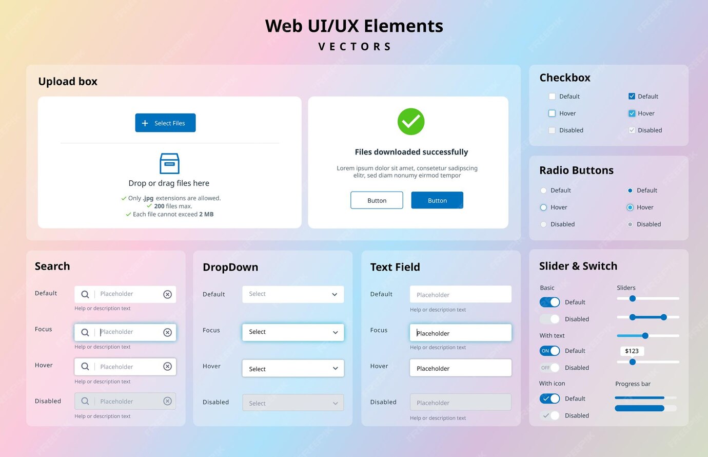 Premium Vector | Web design UI elements. UI UX Design elements for web ...