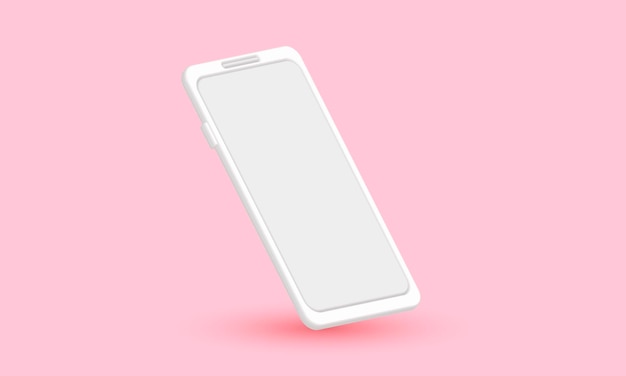 web design vector. 3 d  pink smartphone illustration. science instrument
