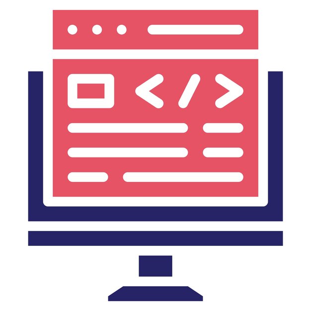 웹 디자인 터 아이콘 일러스트레이션 코딩 및 개발 아이콘 세트