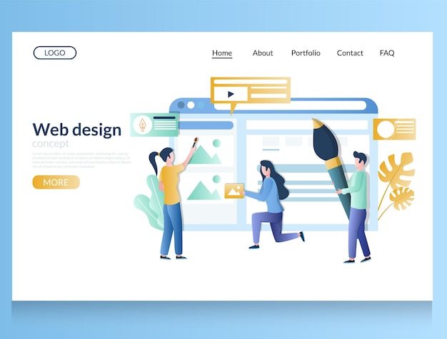 Vector web design vector website landing page template