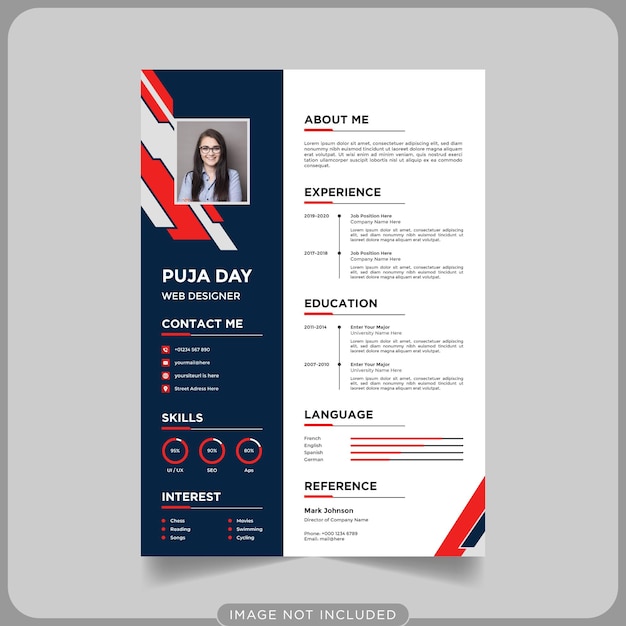 Vector web designer cv or resume template