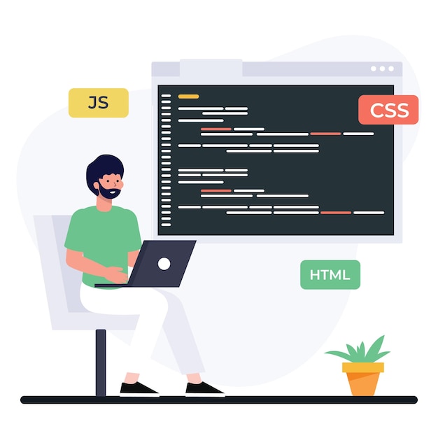 Vector web designing coding programmer concept