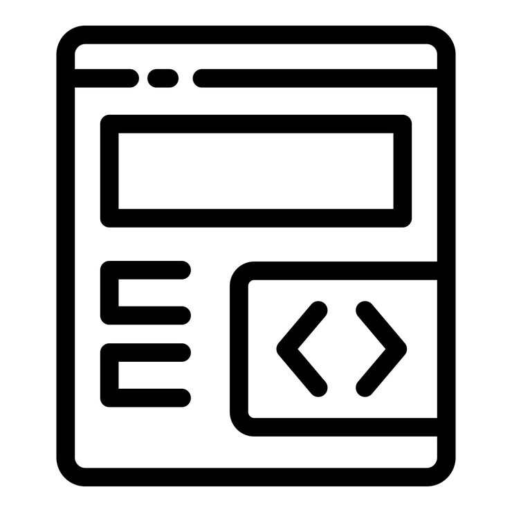 Vector web developer creating website layout using programming code on computer screen