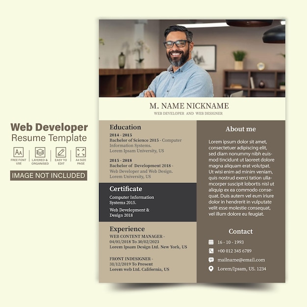 Web developer CV-sjabloon