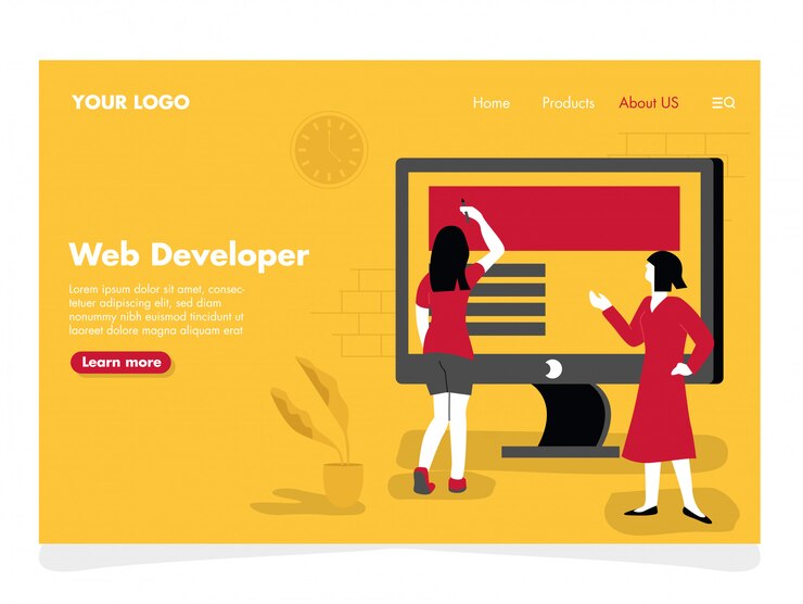 Vector web developer illustration for landing page