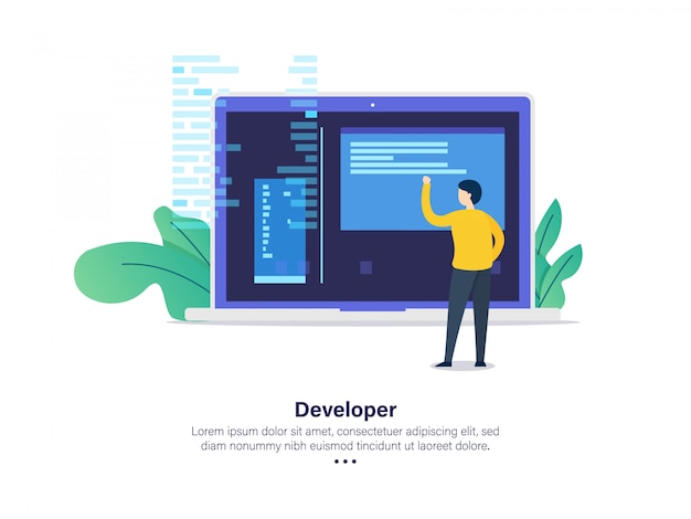 Vector web developer illustration