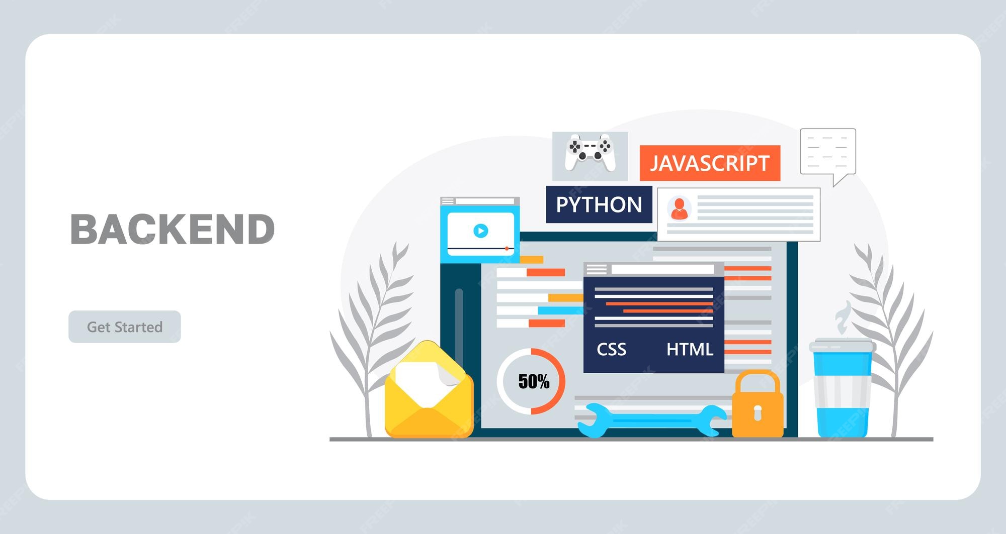 Premium Vector | Web developer workplace concept vector for landing ...
