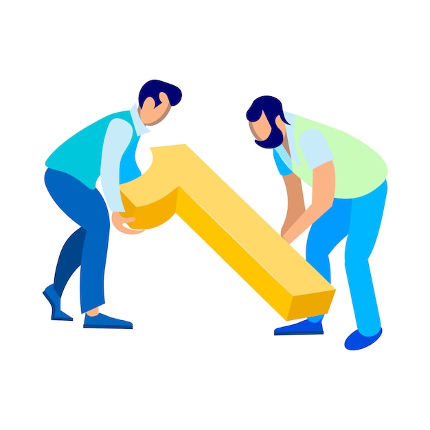 Web developers working together flat illustration