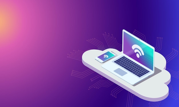 Веб-разработка и кодирование Веб-сайт кросс-платформенной разработки Интернет-страница с адаптивным макетом или веб-интерфейс на экране ноутбука планшет и телефон Иллюстрация изометрической концепции