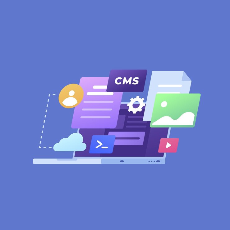 Vector web development concept cms