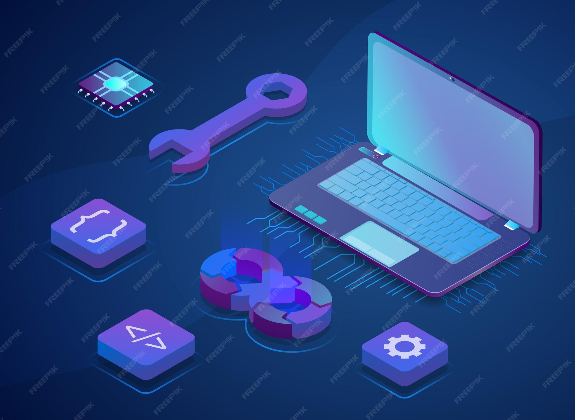 Premium Vector | Web development concept developing of internet app or ...